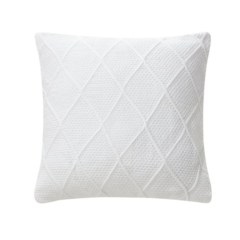 My Texas House Presley 20" x 20" Bright White Cable Knit Decorative Pillow Cover - Walmart.com | Walmart (US)