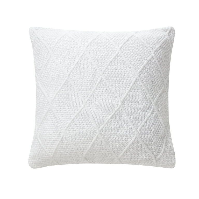 My Texas House Presley 20" x 20" Bright White Cable Knit Decorative Pillow Cover - Walmart.com | Walmart (US)