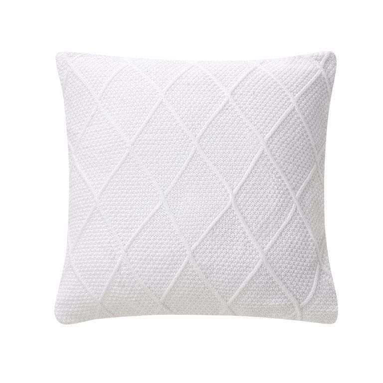 My Texas House Presley 20" x 20" Bright White Cable Knit Decorative Pillow Cover - Walmart.com | Walmart (US)