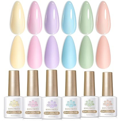 Born Pretty Pastel Gel Nail Polish Set Spring Summer Gel Polish Macaron Candy Sweet Color Gel Pol... | Amazon (US)