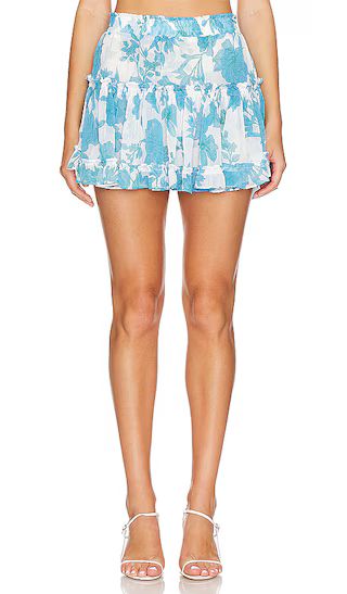 Marion Skirt in Turquoise Flora | Revolve Clothing (Global)