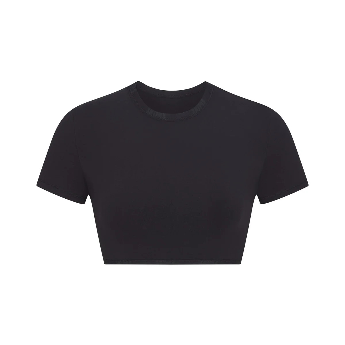 COTTON LOGO SUPER CROPPED T-SHIRT | SOOT | SKIMS (US)