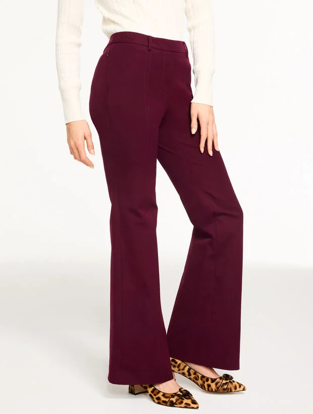 Flare Leg Cotton Bi-Stretch Pants | Talbots