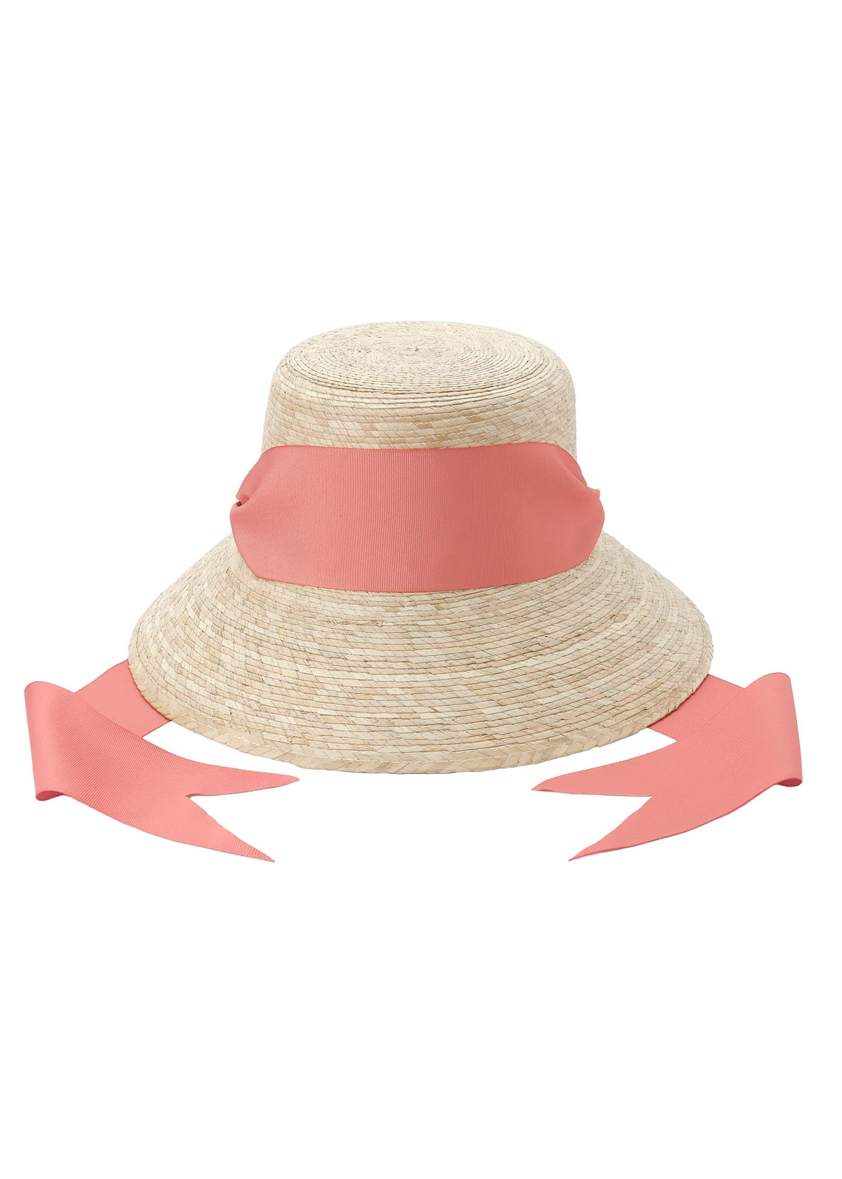 Clematis Bucket Hat With Wide Coral Grosgrain Ribbon | Over The Moon