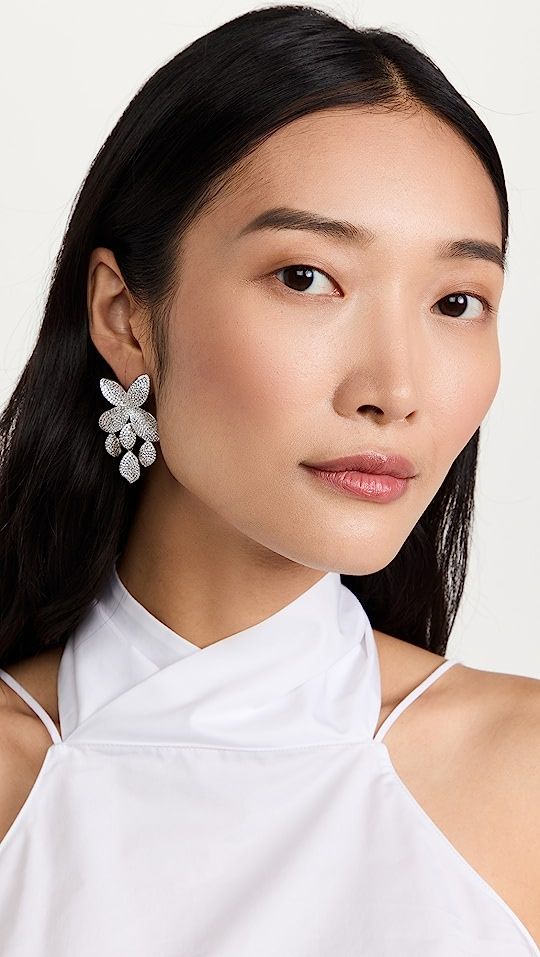 SHASHI Pave Flower Drop Earrings | SHOPBOP | Shopbop