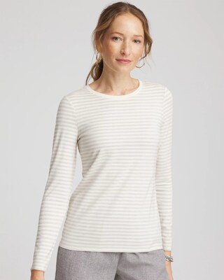 Women's Metallic Layering Tee in Cream | Chico's | Chico's