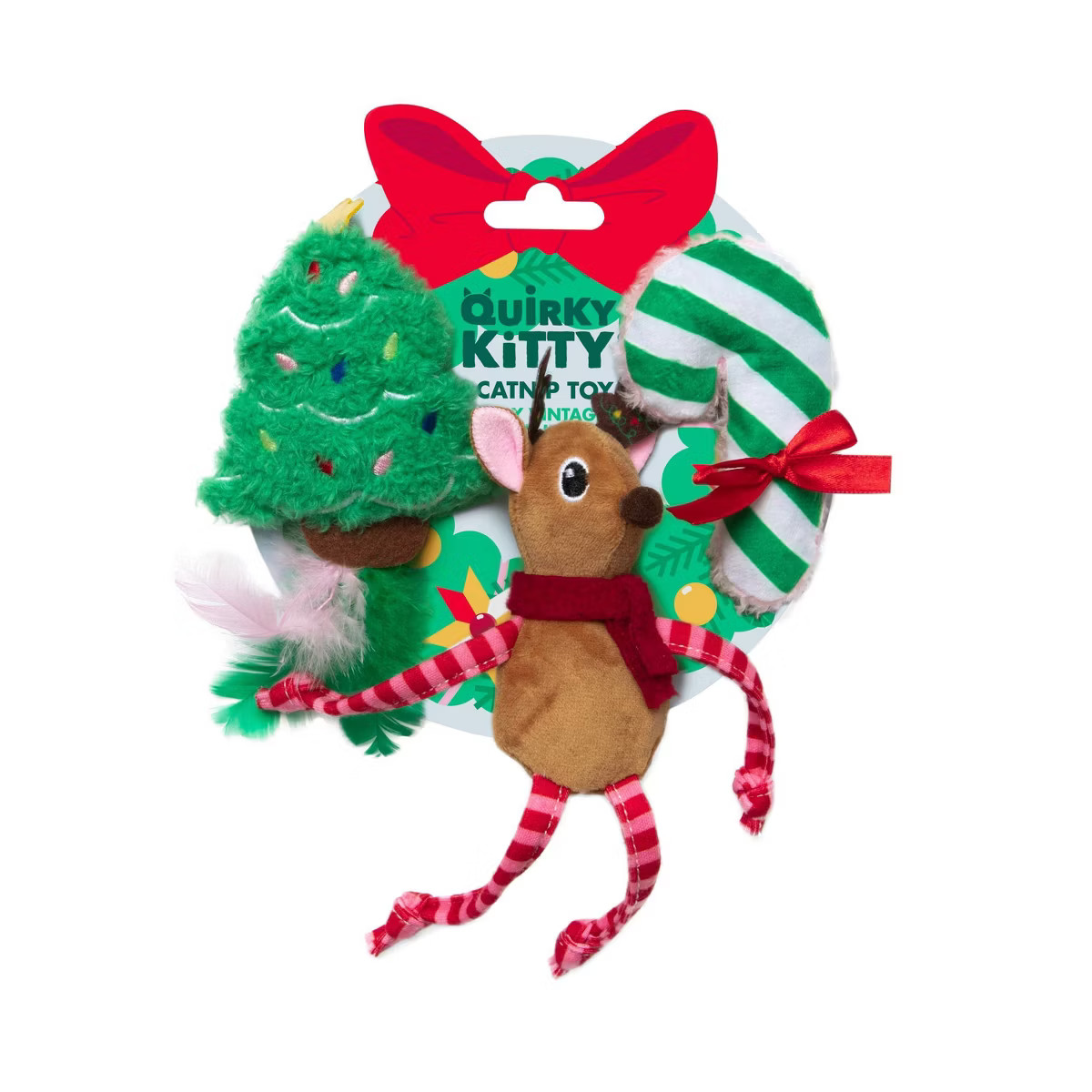 Quirky Kitty Very Vintage Holiday Cat Plush Toy - Green | Target