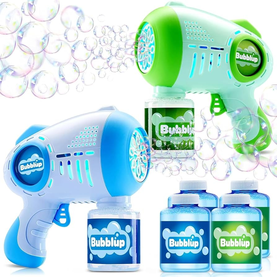 JOYIN 2 Kids Bubble Guns with 4 Bottles Solution, Automatic Bubble Machine Gun with 8 Holes for K... | Amazon (US)