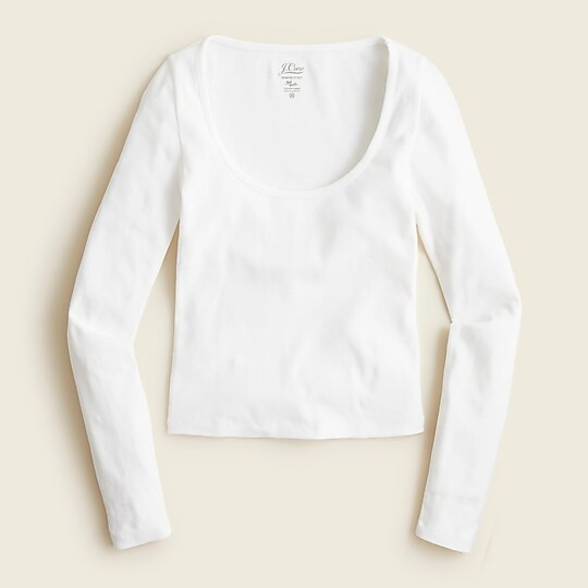 Scoopneck ribbed long-sleeve T-shirt | J. Crew US
