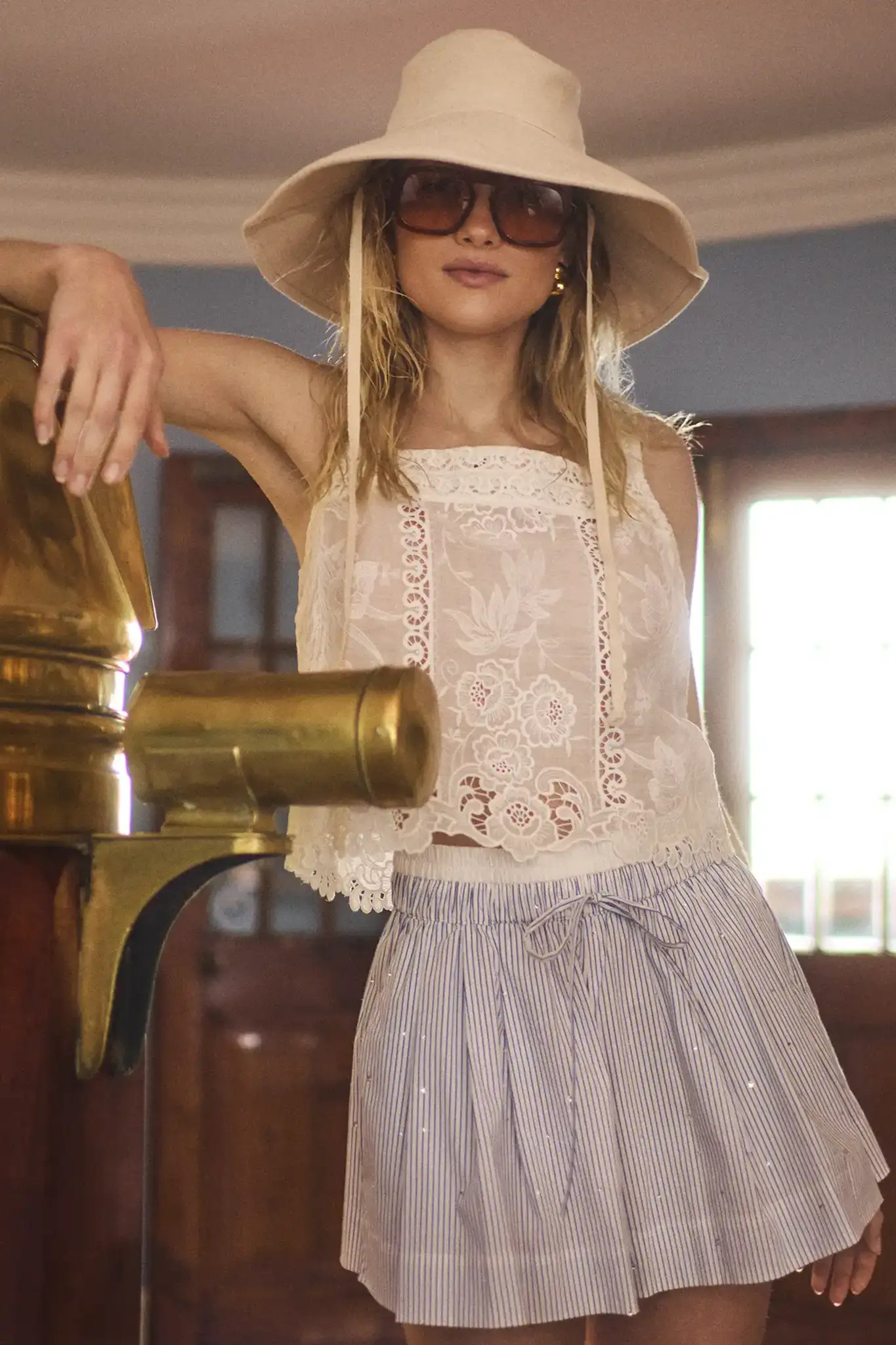 Kelsey Top | White Lace Square Neck Tank | Hunter Bell | Hunter Bell