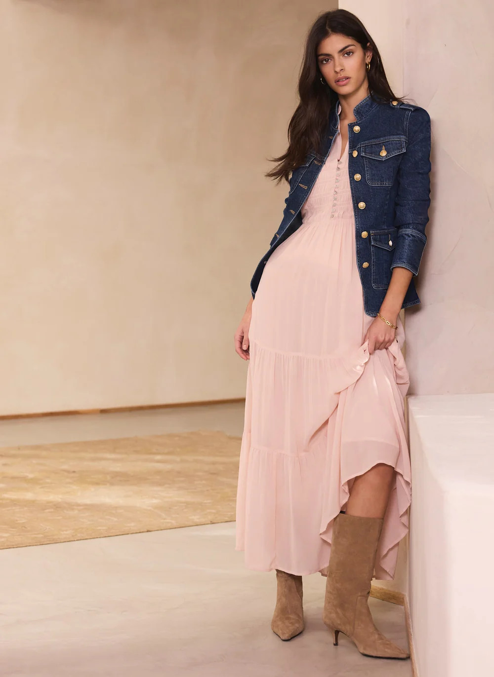Light Pink Boho Maxi Dress | Mint Velvet