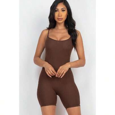 Fitted Ribbed Romper | SHEIN