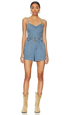 Show Me Your Mumu Sloane Romper in Dusk Blue from Revolve.com | Revolve Clothing (Global)