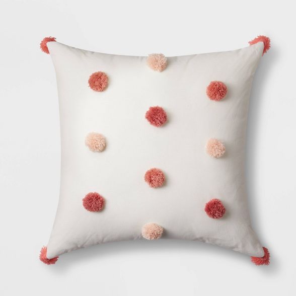 Square Tassel Throw Pillow Pink - Pillowfort™ | Target