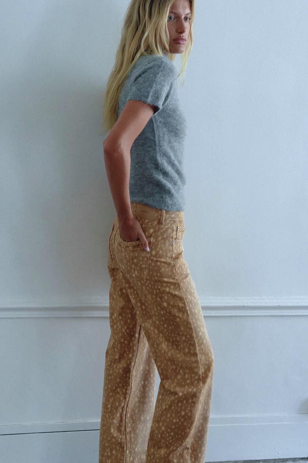 Animal print straight-leg jeans | PULL and BEAR UK