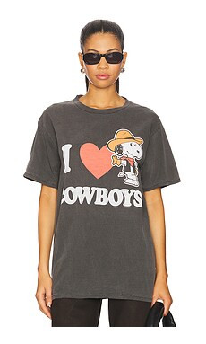 Junk Food I Love Cowboy Snoopy Tee in Vintage Black from Revolve.com | Revolve Clothing (Global)