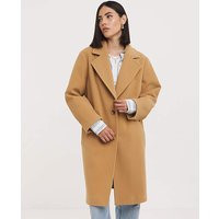 Camel Short Faux Wool Coat | Simply Be (UK)