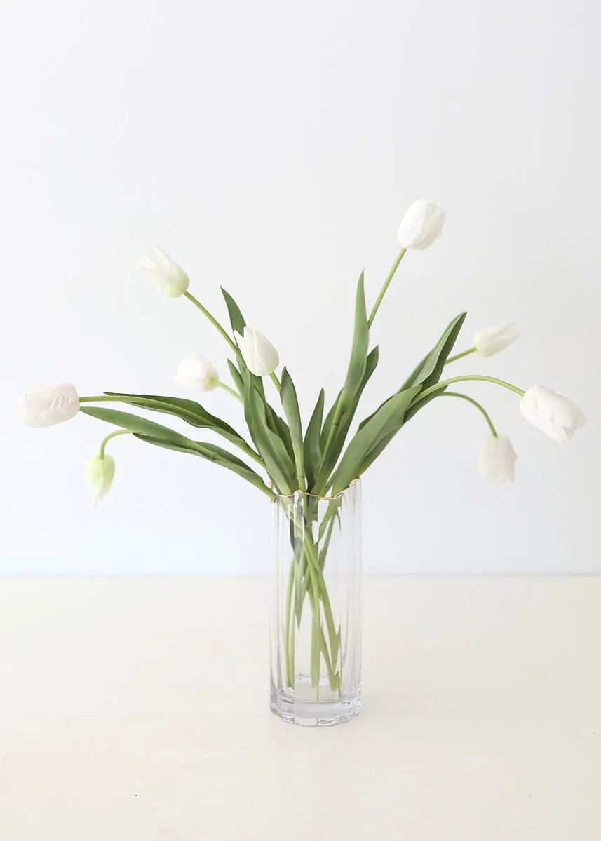 Real Touch White Tulips Bundle of 5 - 22 | Afloral (US)