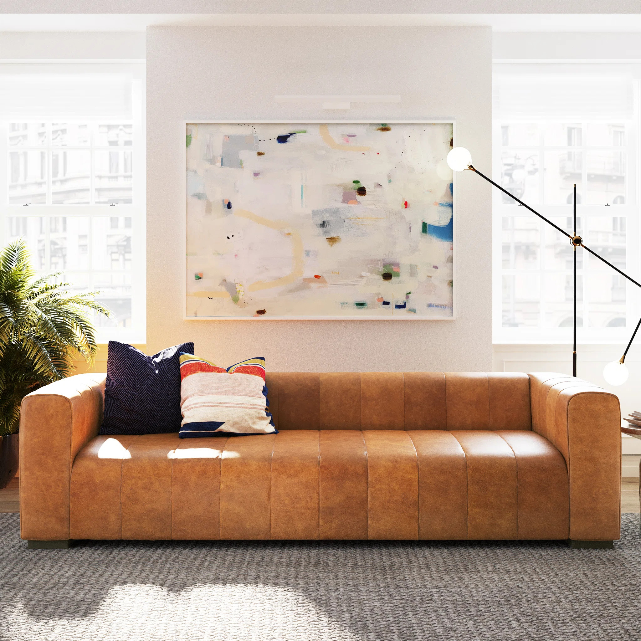 Canale Full-Grain Genuine Italian Leather Tufted Sofa | Wayfair North America