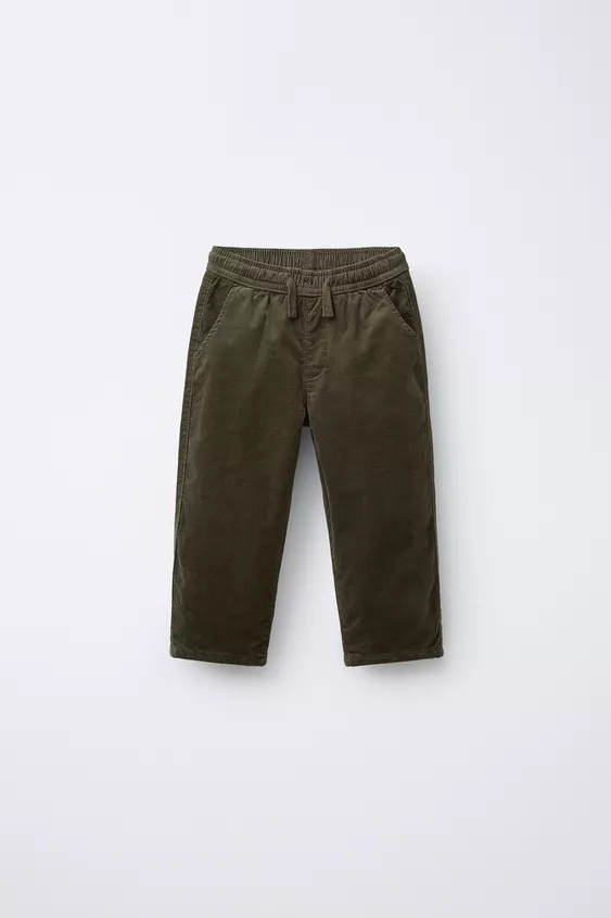 LINED FINE-WALED CORDUROY PANTS | Zara US