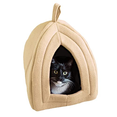 Pyramid Cat Bed - Cat Houses for Indoor Cats with Removable Foam Cat Bed for Kittens or Small Dogs u | Amazon (US)