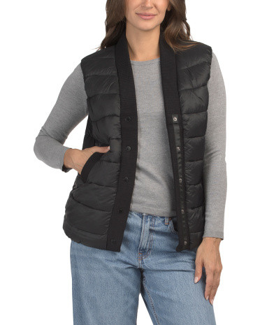 Quilted Puffer Varsity Vest | Marshalls
