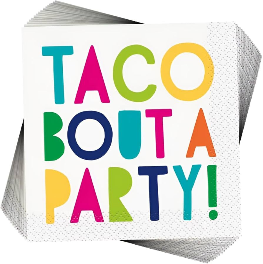 Unique Vibrant Multicolor Taco Bout A Party Paper Beverage Napkins (Pack of 16) - Festive Design,... | Amazon (US)