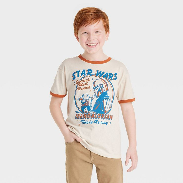 Boys' Star Wars Ringer Short Sleeve Graphic T-Shirt - Cream | Target