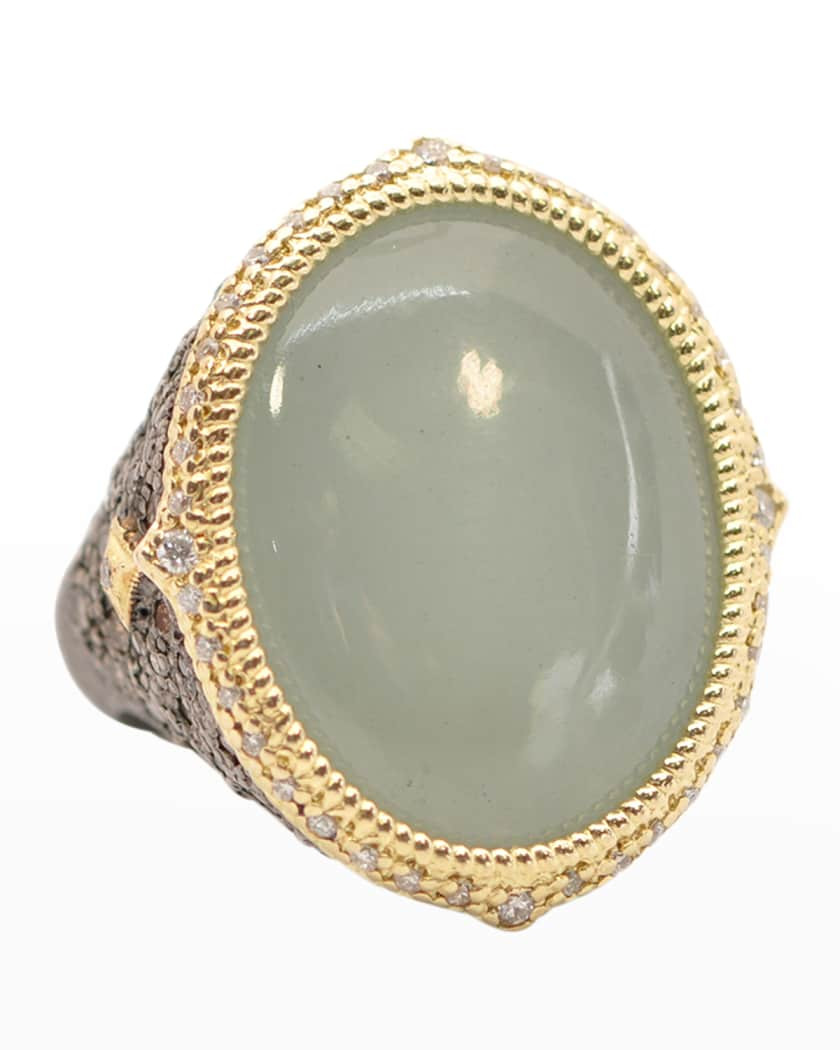 Armenta Old World Milky Aqua Oval Cocktail Ring | Neiman Marcus
