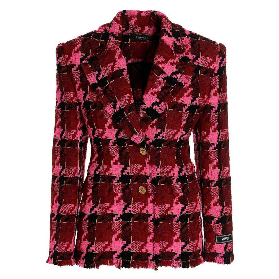 Versace Medusa Tweed Check Blazer | Shop Simon
