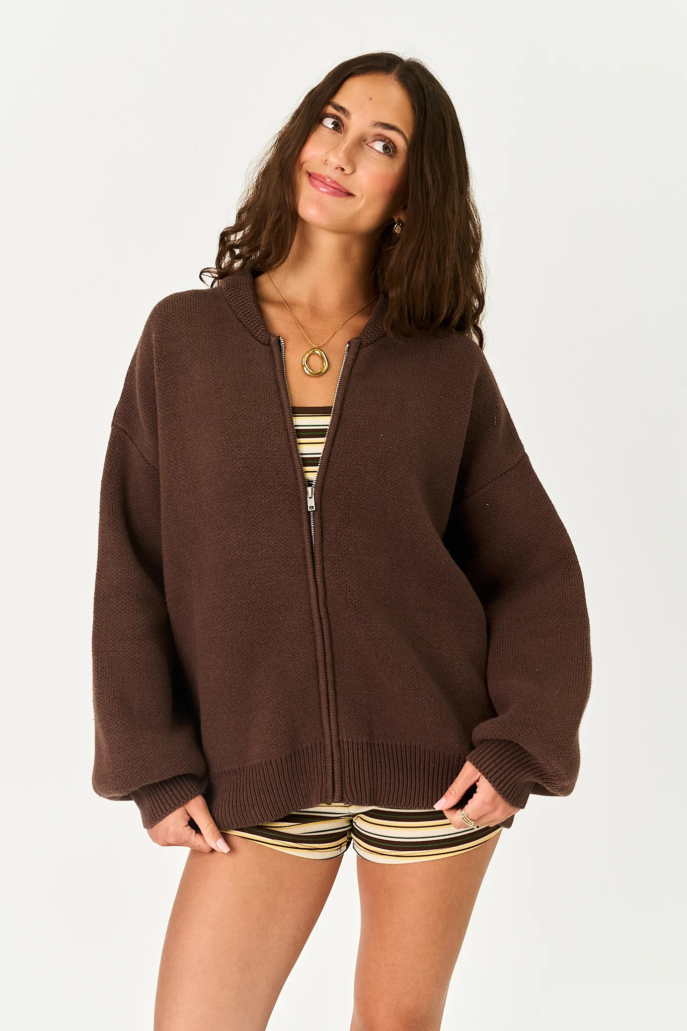 Jacie Zip Up Sweater | Grey Bandit