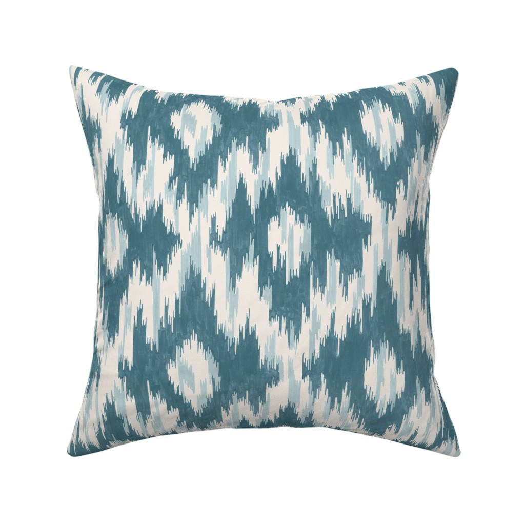 Ikat-Blue1 Throw Pillow | Spoonflower | Spoonflower
