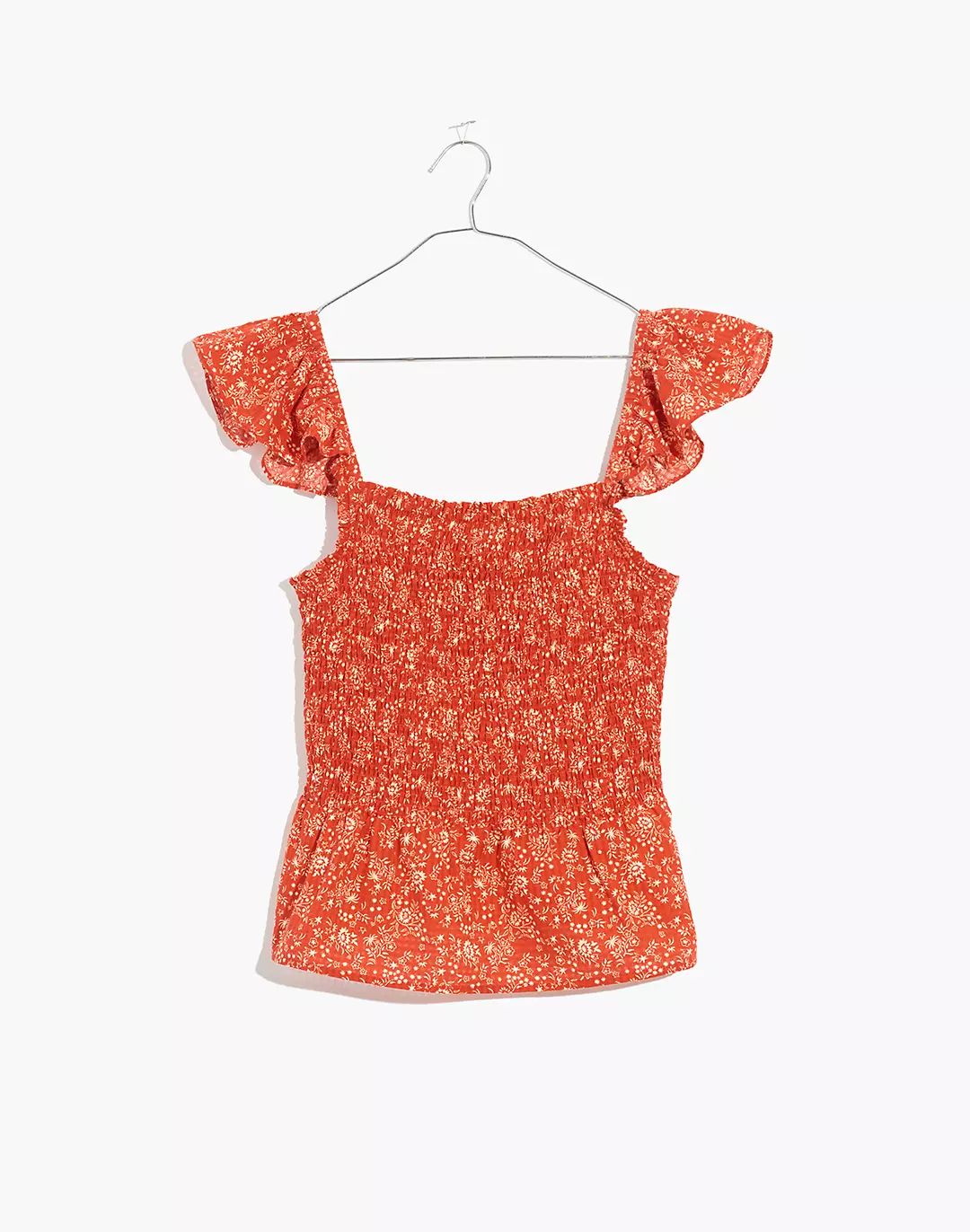 Lucie Smocked Peplum Top in Piazza Floral | Madewell