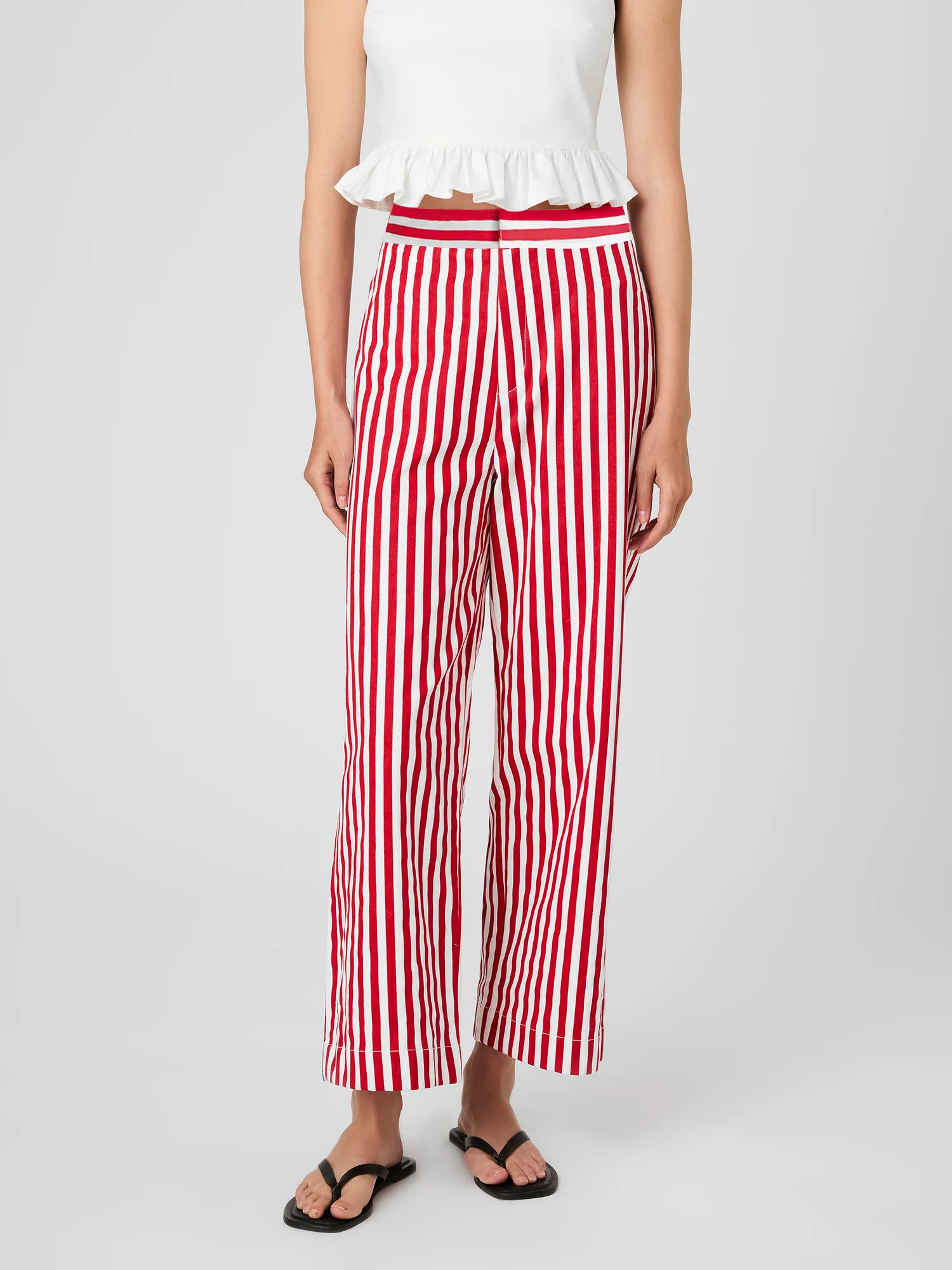 KELLER COTTON STRIPED TROUSERS | French Connection (US)