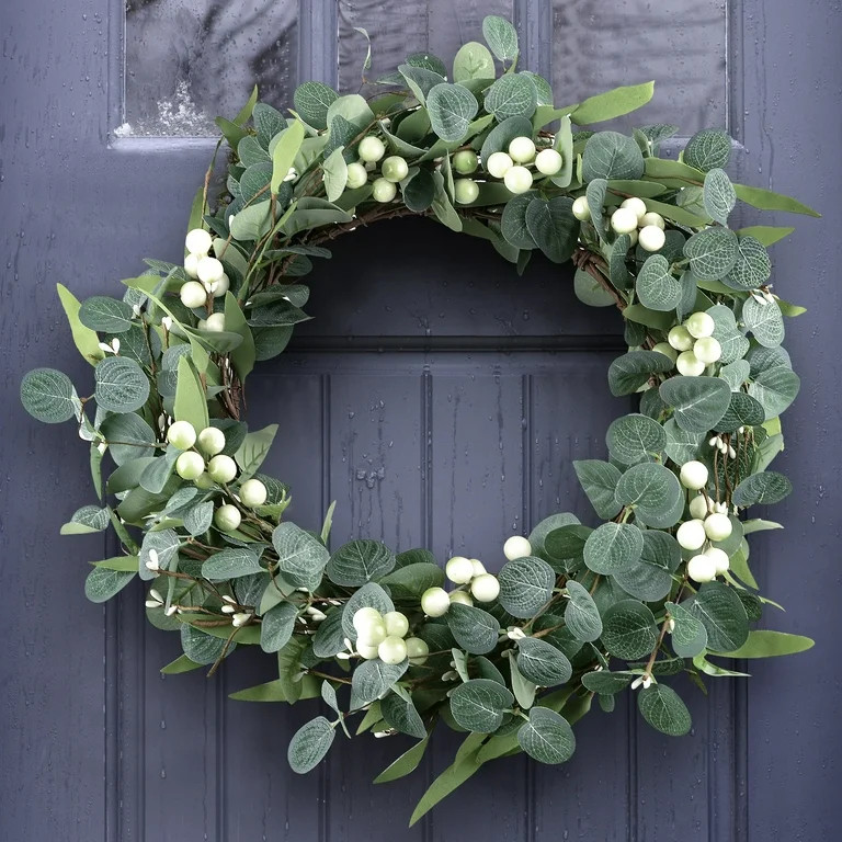 Eucalyptus Wreath Spring Summer Wreath for Front Door Green Leaves Wreath for Room Farmhouse Holi... | Walmart (US)