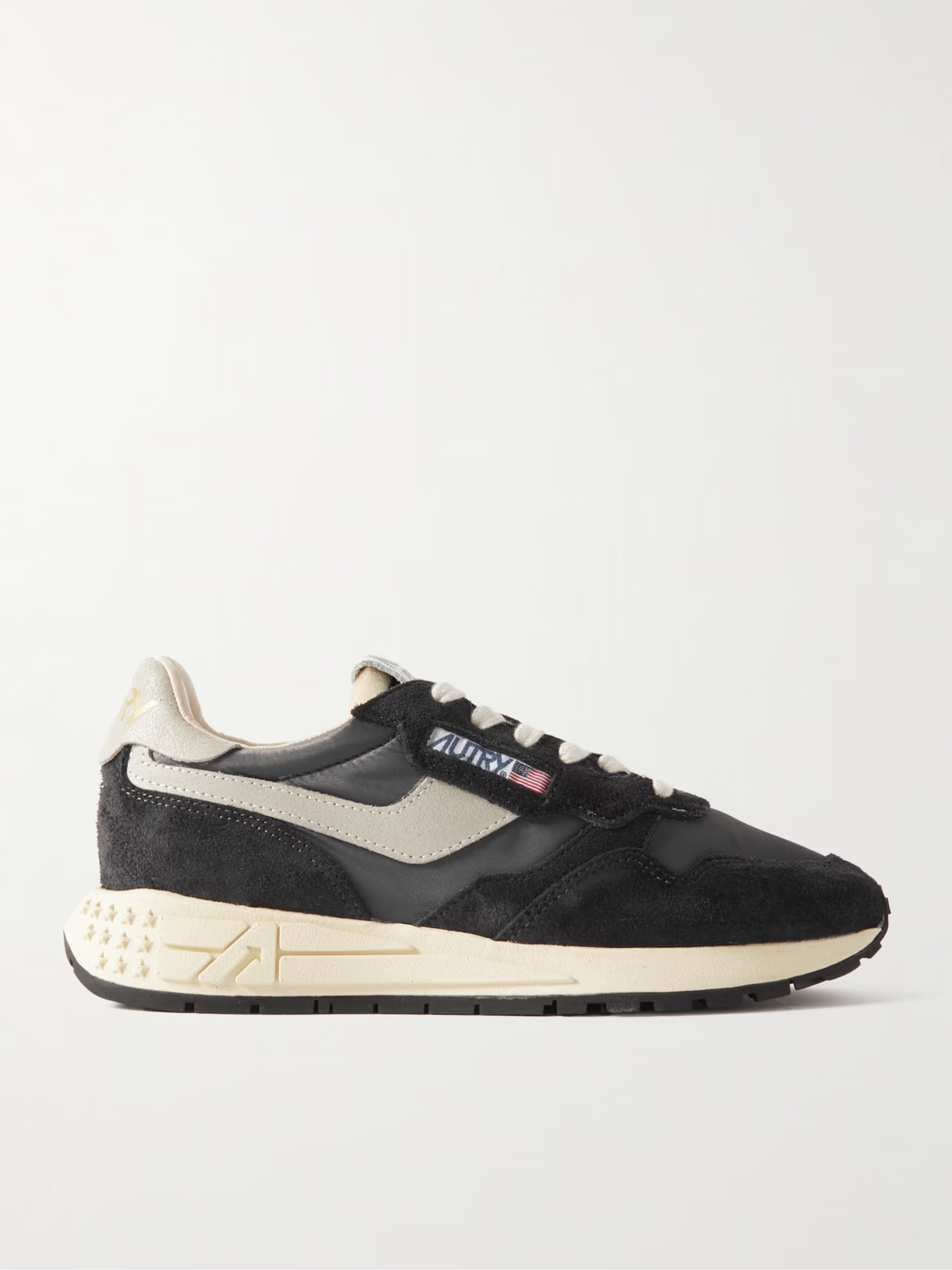 Autry - Reelwind Low Suede And Shell Sneakers - Black | NET-A-PORTER (US)
