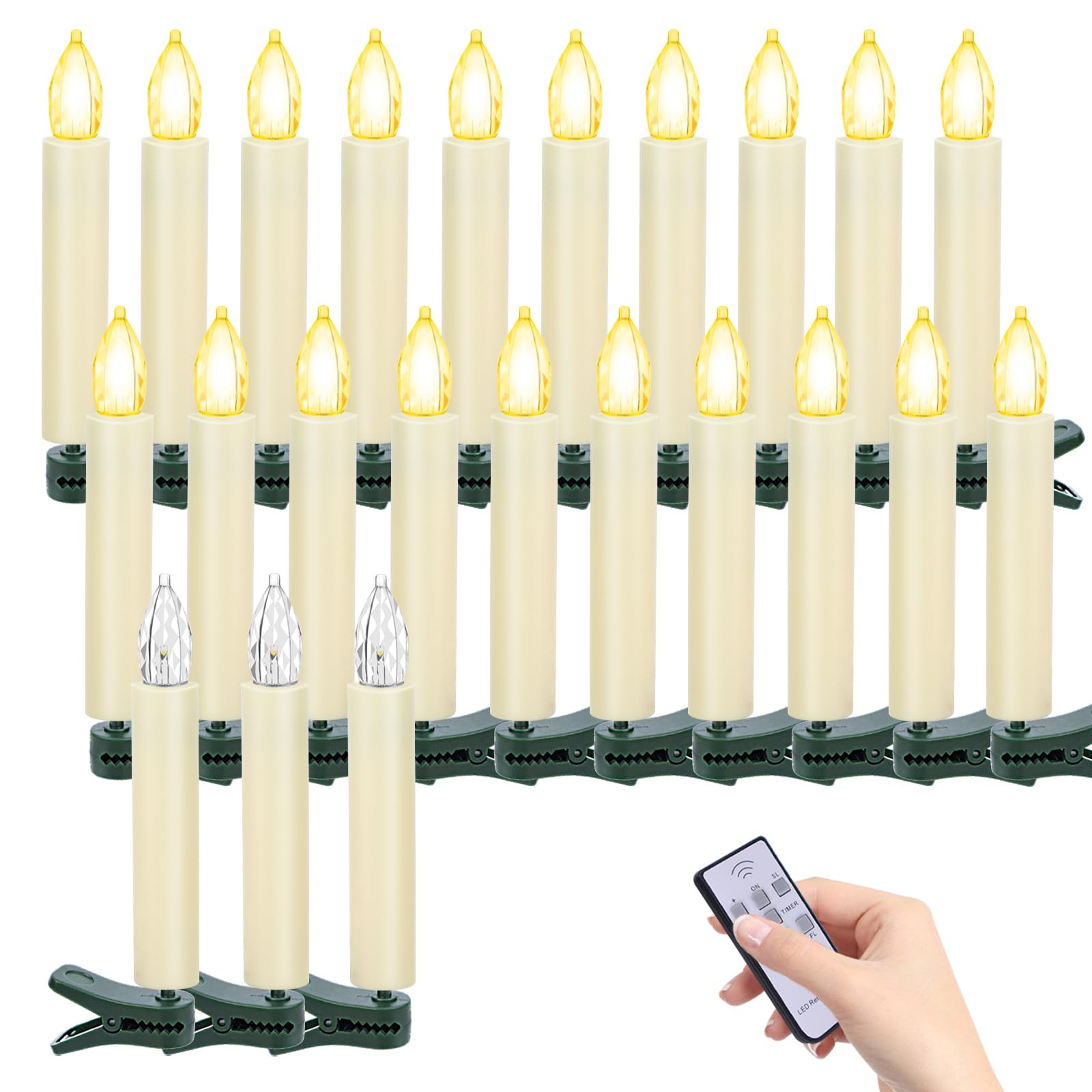 20 PCS Flickering Christmas Tree Candle Lights, Clip on Candles for Christmas Tree Battery Operat... | Amazon (US)