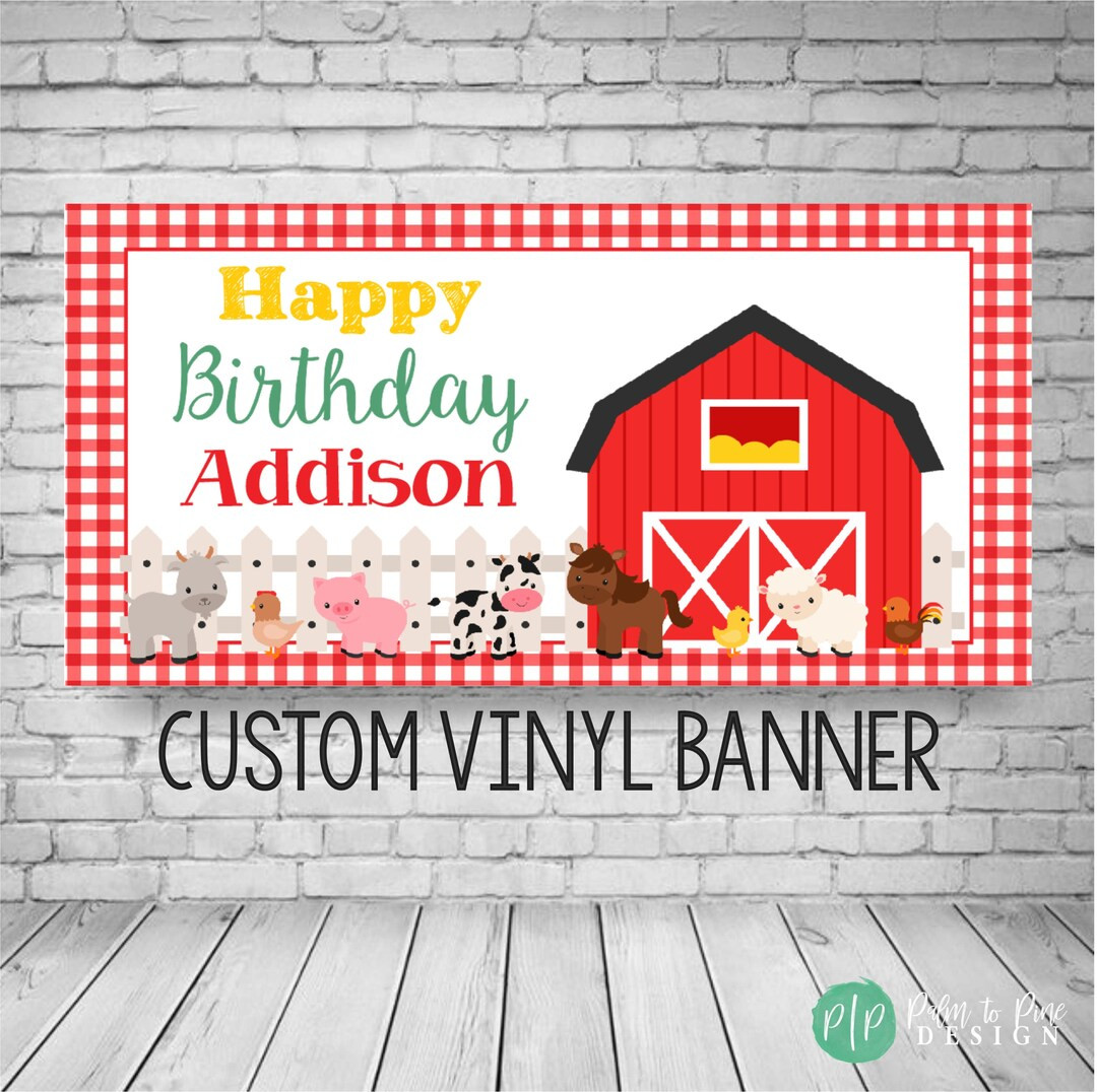 Farm Birthday Banner, Barnyard Party Decor, Barn Birthday, Farm Party Birthday Decor, Farm Animal... | Etsy (US)