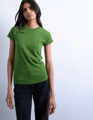 Topshop everyday tee in olive green | ASOS (Global)
