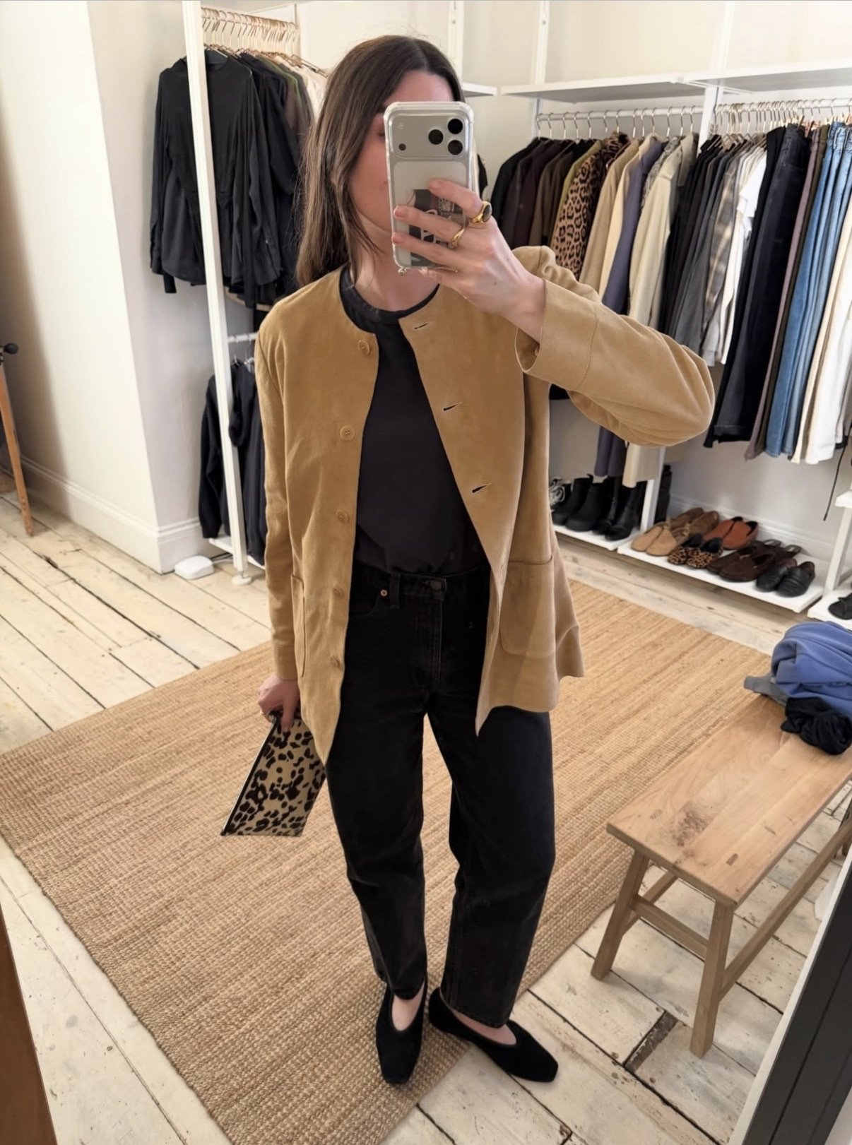 A vintage Jaeger Suede jacket and an all black outfit underneath for a birthday dinnerr

#LTKspring #LTKstyletip
