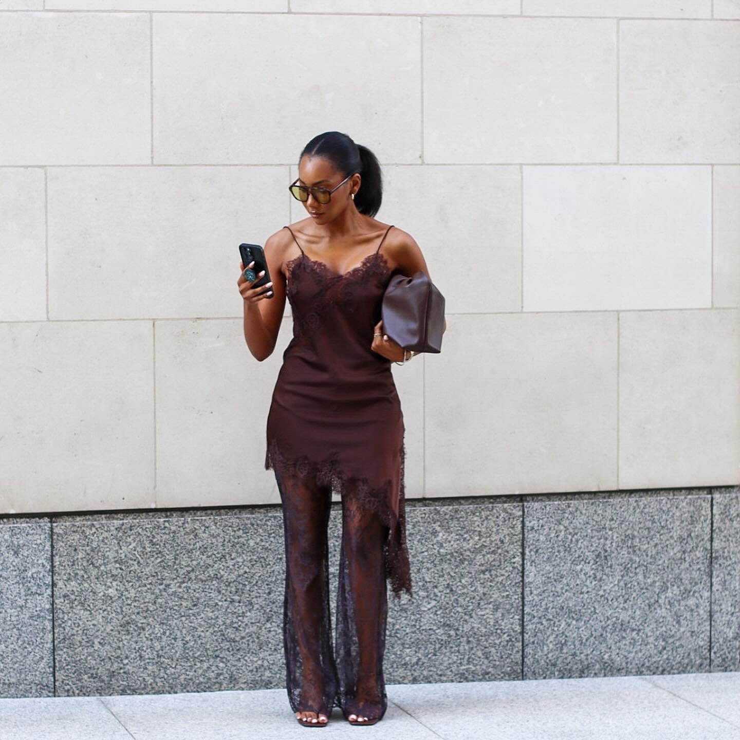 Outfit of the day, Zara, mango, COS, arket, river island, primark, new look, revolve, ASOS, NAKD fashion, brown, chocolate brown, lace, summer dress, satin dres

#LTKuk #LTKsummer #LTKstyletip