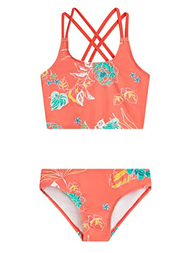 Kanu Surf Girls Waverly UPF 50+ Beach Sport Criss-Cross Tankini Two Piece Swimsuit, Reese Coral, 16 US | Amazon (US)