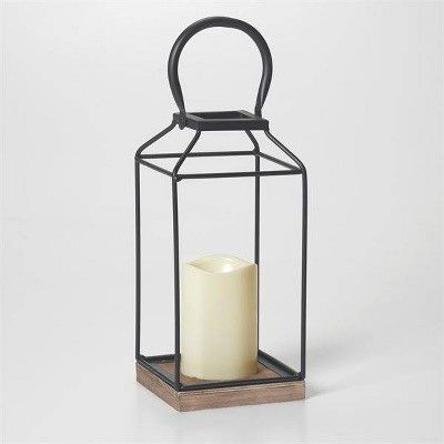 11" Claudia Metal Outdoor Lantern with Black/Bronze Base - Smart Living | Target