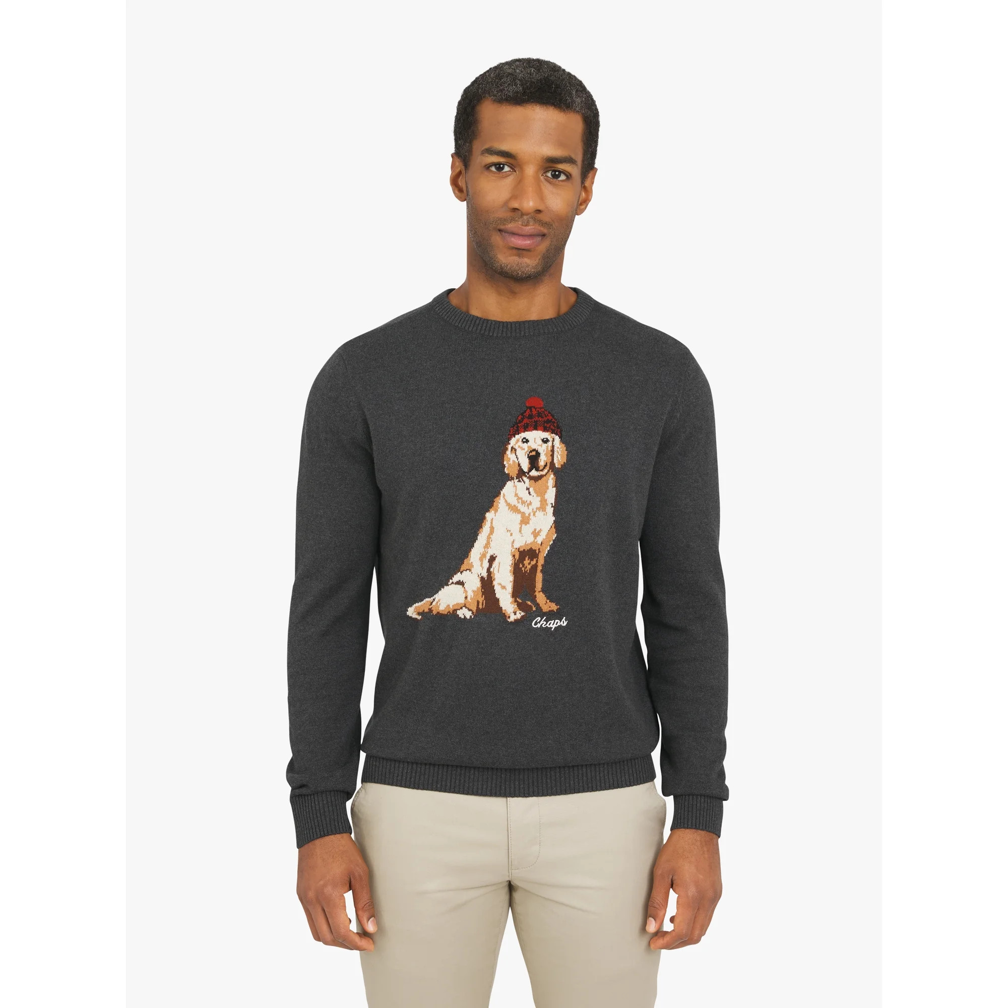 Chaps Men's & Big Men's Cotton Novelty Holiday Crewneck Sweater, Sizes S-3XL | Walmart (US)