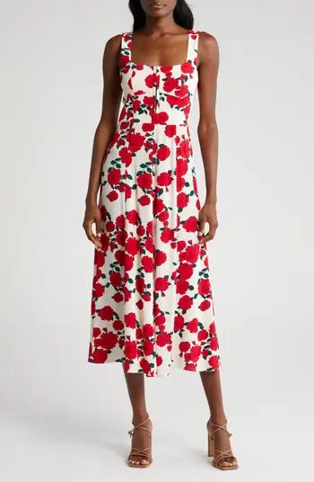 Leonie Floral Corset Midi Dress | Nordstrom