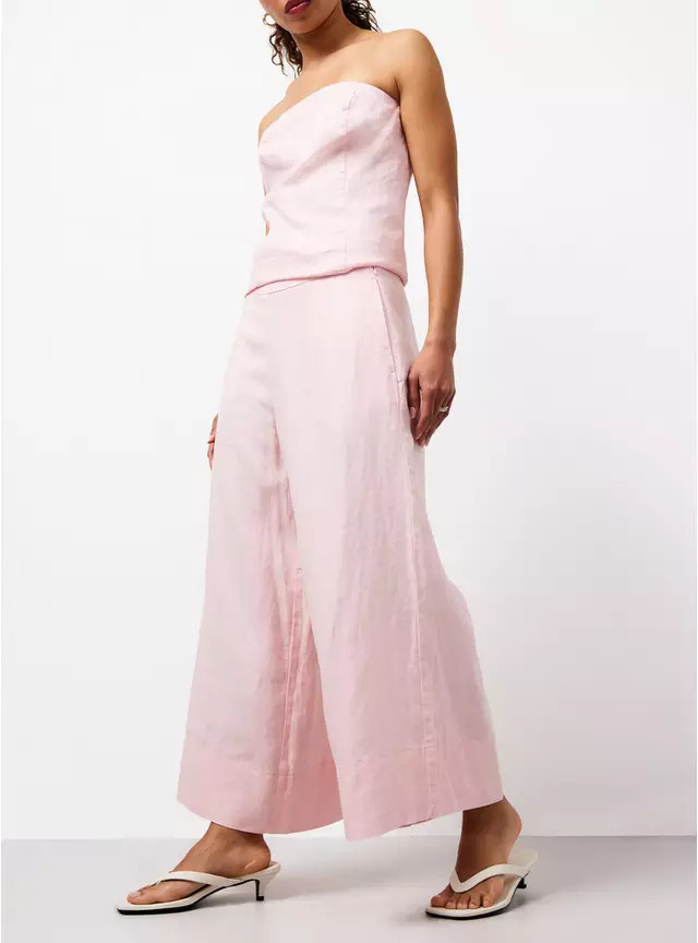 Buy Pink Pure Co-ord Linen Wide Leg Trousers 12R | Co-ords | Tu | Tu Clothing