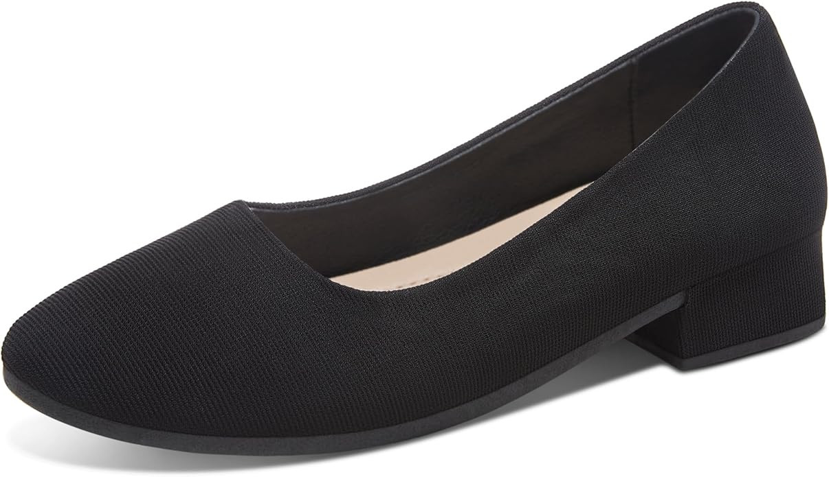 ALTOCIS Women’s Low Block Chunky Heels Pumps Ladies Elegant Closed Round Toe Pumps Shoes Low Pl... | Amazon (US)