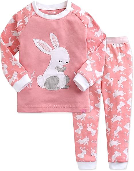 VAENAIT BABY Kids Toddler Junior Girls Flower Rabbit Easter Sleepwear Pajamas 2 Set | Amazon (US)