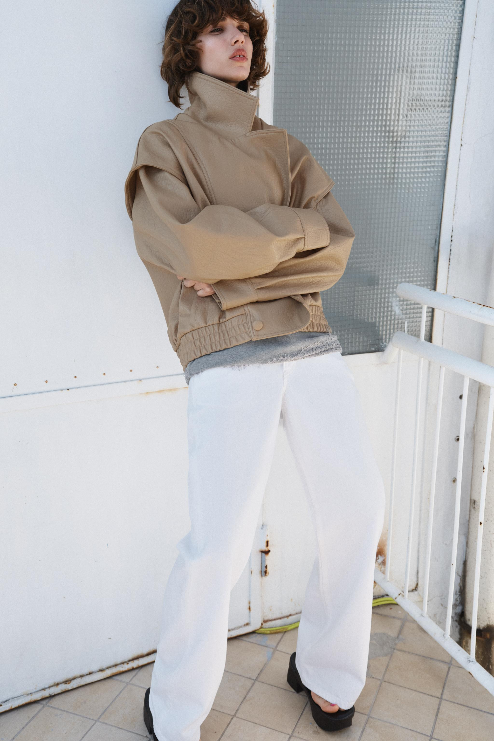 LEATHER EFFECT BOMBER JACKET | Zara UK
