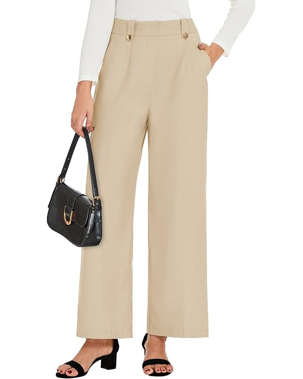 GRACE KARIN Wide Leg Dress Pants for Women 2025 High Waisted Work Pants Business Casual Long Trou... | Amazon (US)